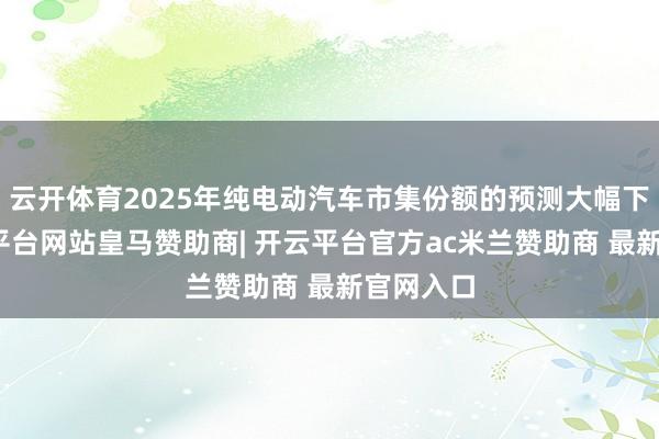 云开体育2025年纯电动汽车市集份额的预测大幅下调-开云平台网站皇马赞助商| 开云平台官方ac米兰赞助商 最新官网入口