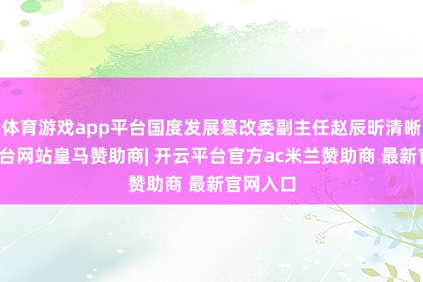 体育游戏app平台国度发展篡改委副主任赵辰昕清晰-开云平台网站皇马赞助商| 开云平台官方ac米兰赞助商 最新官网入口