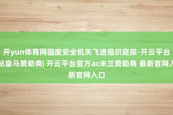 开yun体育网国度安全机关飞速组织窥探-开云平台网站皇马赞助商| 开云平台官方ac米兰赞助商 最新官网入口