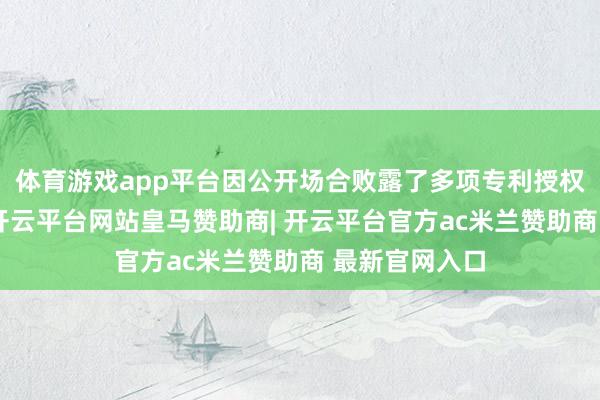 体育游戏app平台因公开场合败露了多项专利授权辩论的音信-开云平台网站皇马赞助商| 开云平台官方ac米兰赞助商 最新官网入口