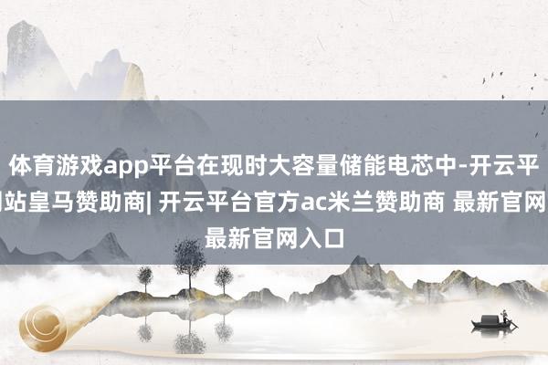 体育游戏app平台在现时大容量储能电芯中-开云平台网站皇马赞助商| 开云平台官方ac米兰赞助商 最新官网入口